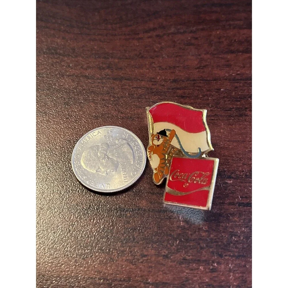 Vintage 1988 Seoul Olympics Coca Cola Hodori Tiger Monaco Flag Lapel‎ Pin